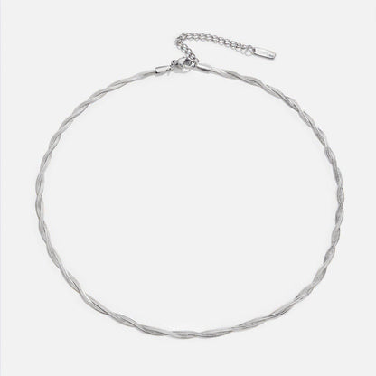Chiara Twisted Snake Link Silver-Tone Necklace