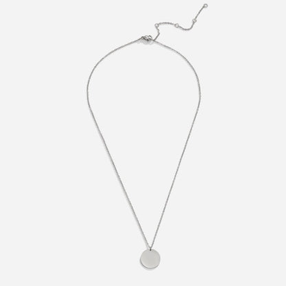 Plain Coin Medallion Silver-Tone Necklace