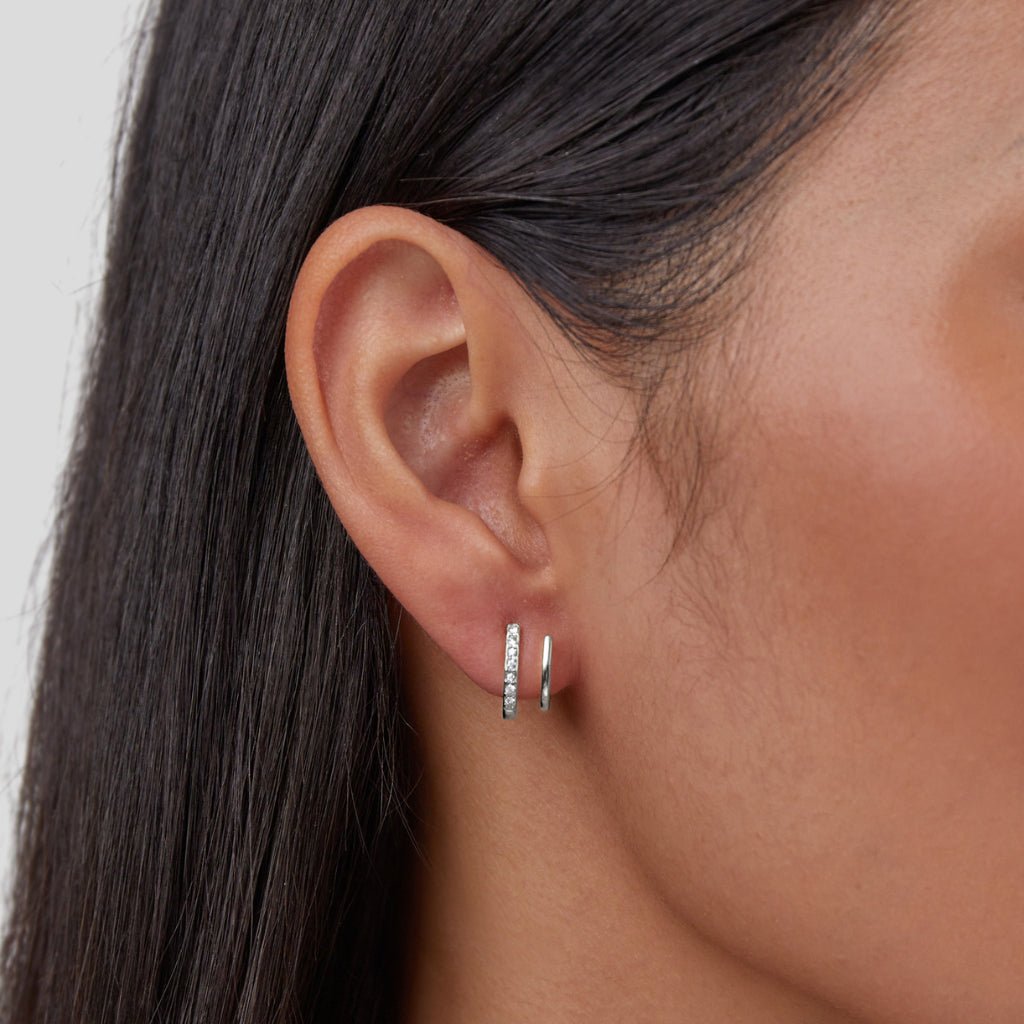Sculpted Crystal Claw Earrings in Silver-Tone