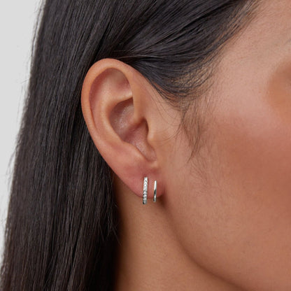 Sculpted Crystal Claw Earrings in Silver-Tone