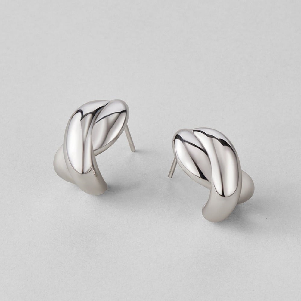 Dakota Quiet Twist Silver-Tone Stud Earrings