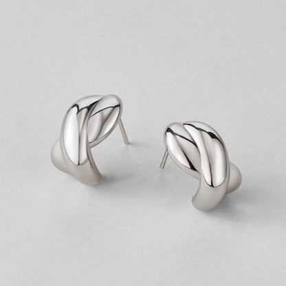 Dakota Quiet Twist Silver-Tone Stud Earrings