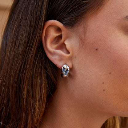 Dakota Quiet Twist Silver-Tone Stud Earrings