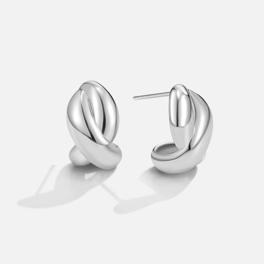 Dakota Quiet Twist Silver-Tone Stud Earrings