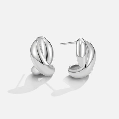 Dakota Quiet Twist Silver-Tone Stud Earrings