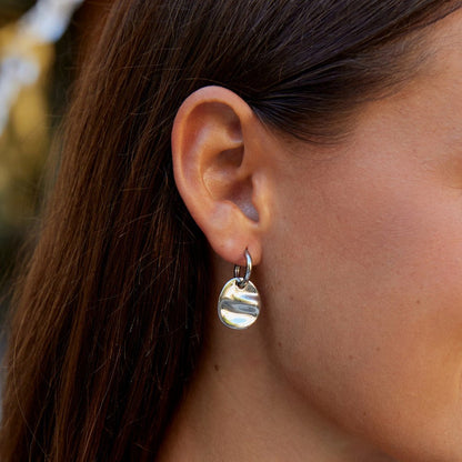 Swinging Silver-Tone Disc Drop Earrings