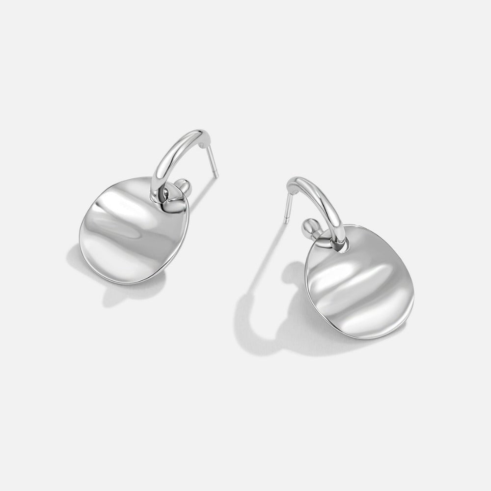 Swinging Silver-Tone Disc Drop Earrings
