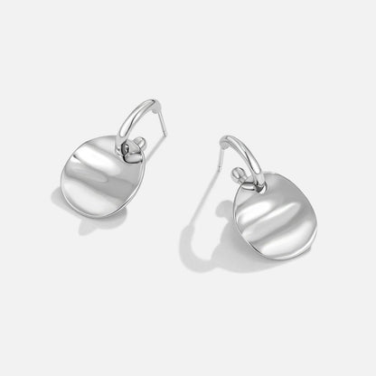 Swinging Silver-Tone Disc Drop Earrings