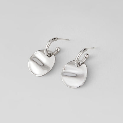 Swinging Silver-Tone Disc Drop Earrings
