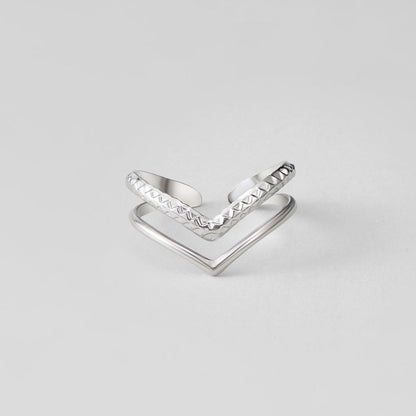 Harper Silver-Tone Double Wrap Layered Ring