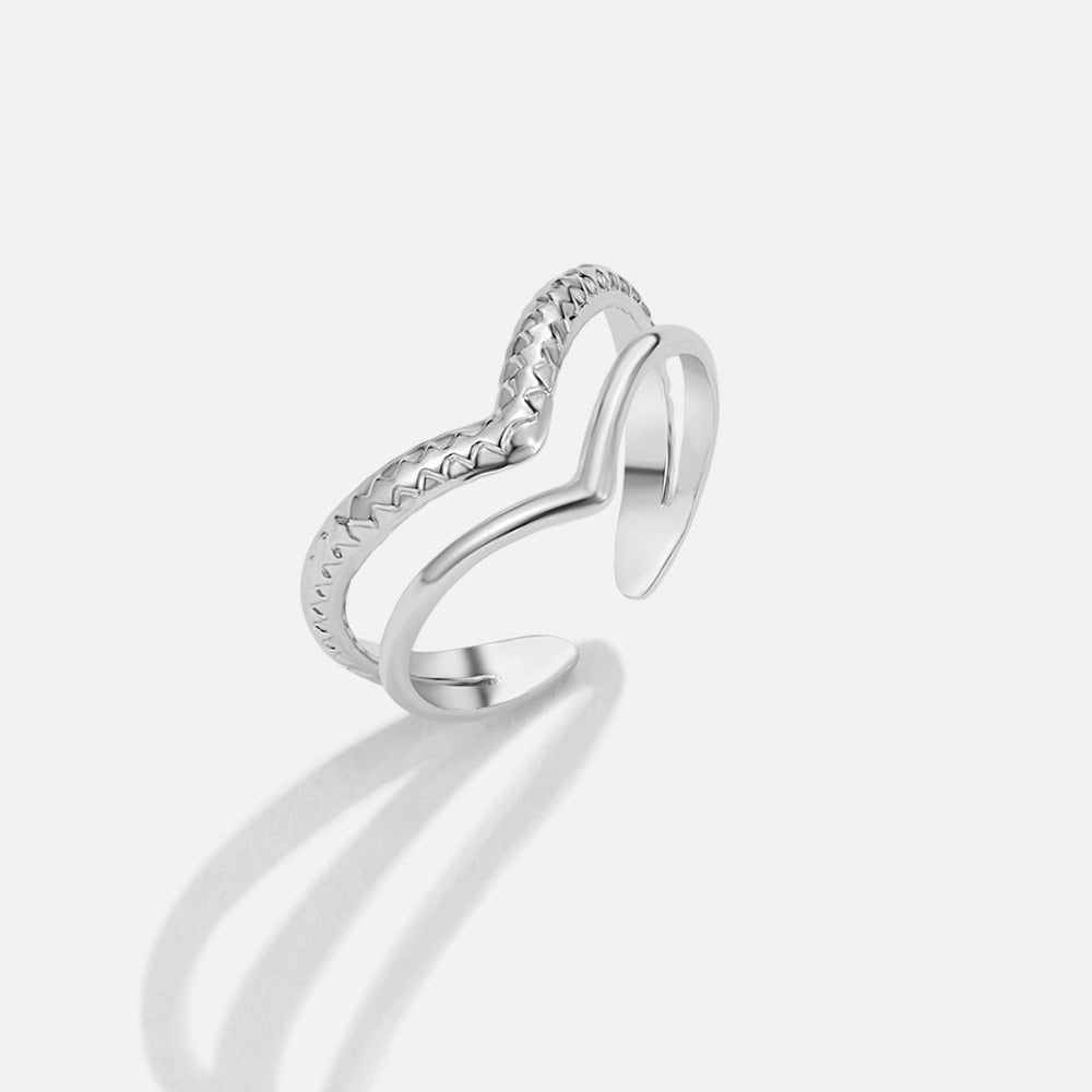 Harper Silver-Tone Double Wrap Layered Ring