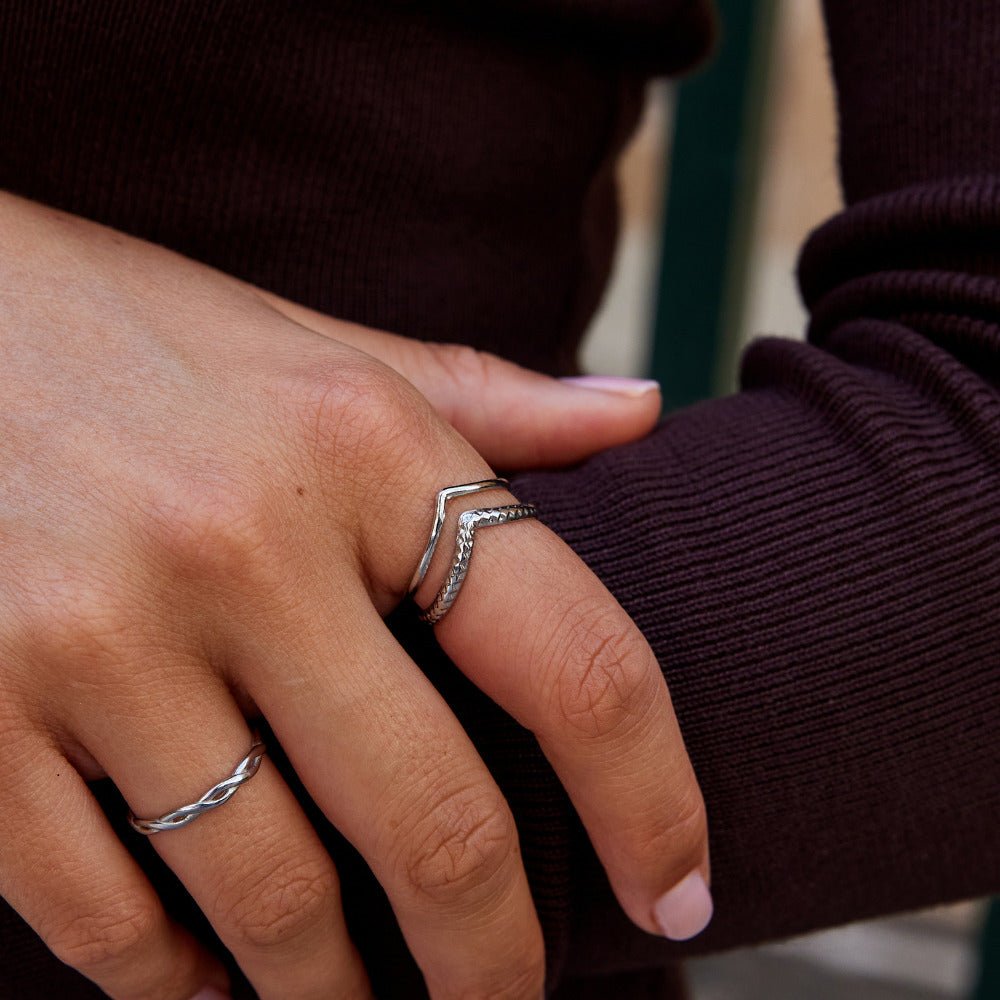 Harper Silver-Tone Double Wrap Layered Ring