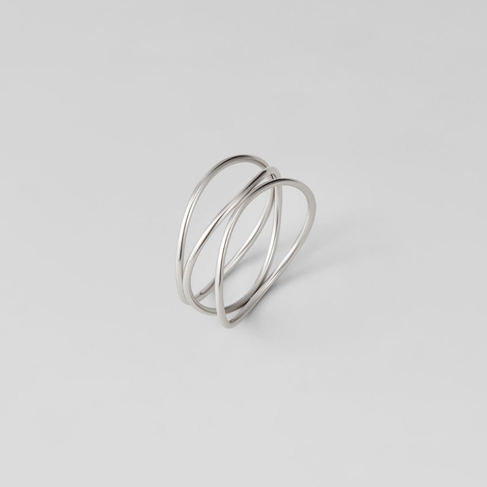 Silver-Tone Endless Loop Everyday Ring