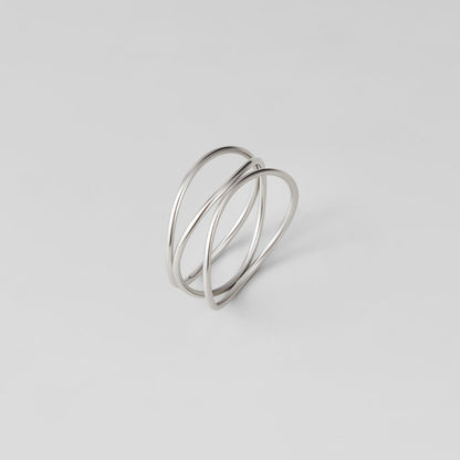 Silver-Tone Endless Loop Everyday Ring