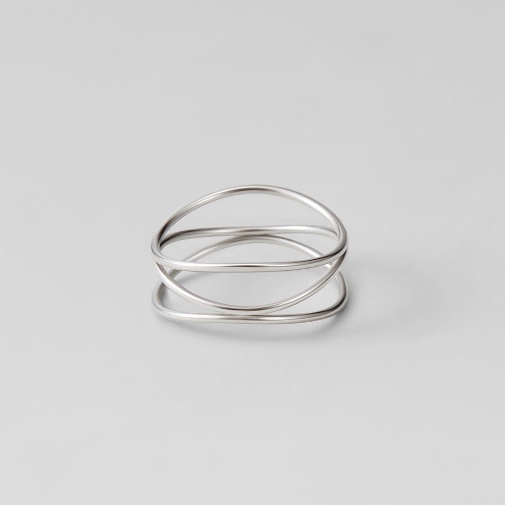 Silver-Tone Endless Loop Everyday Ring