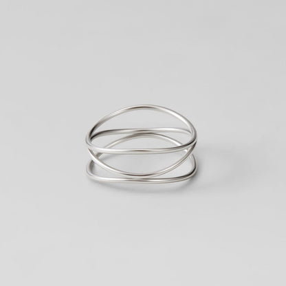 Silver-Tone Endless Loop Everyday Ring