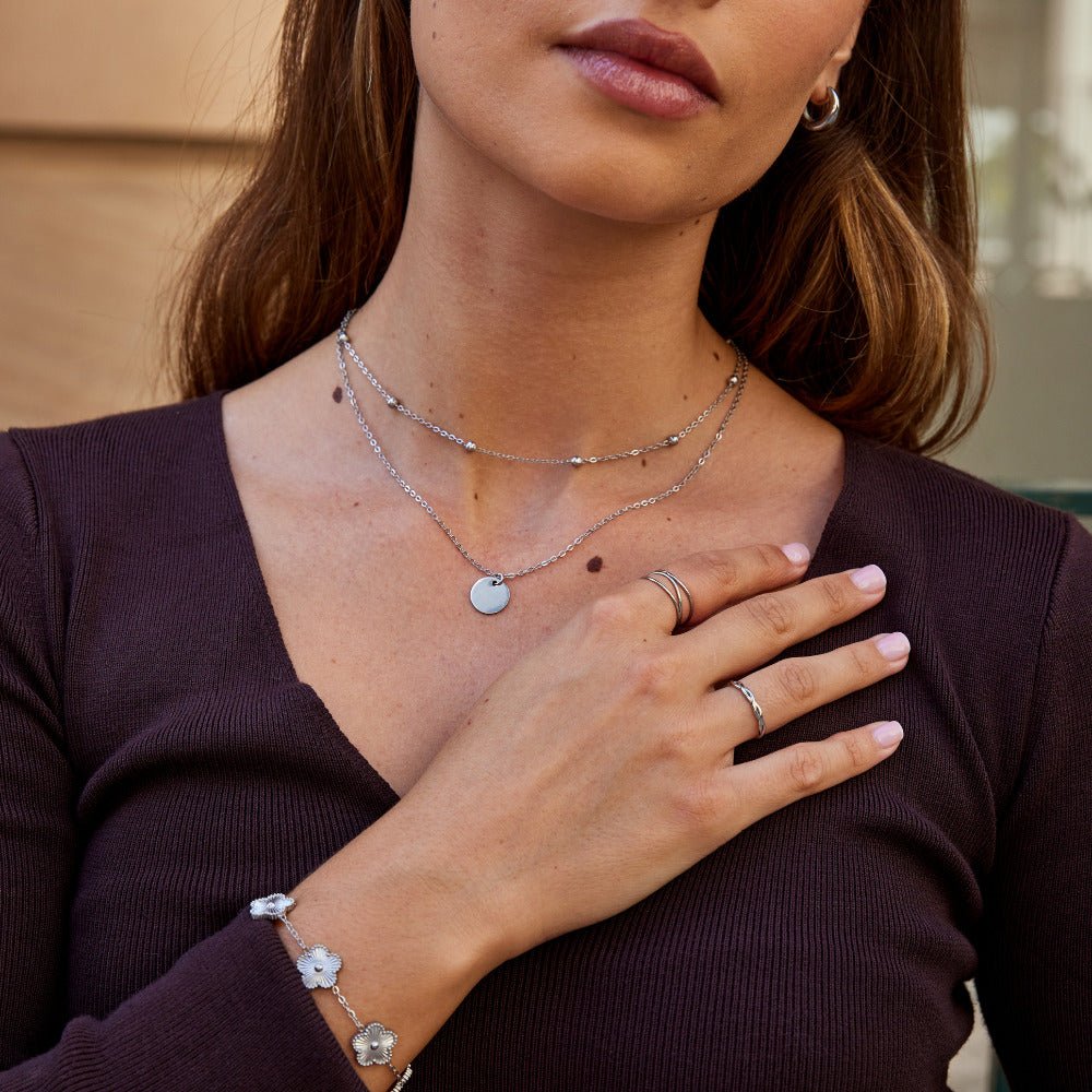 Silver-Tone Endless Loop Everyday Ring