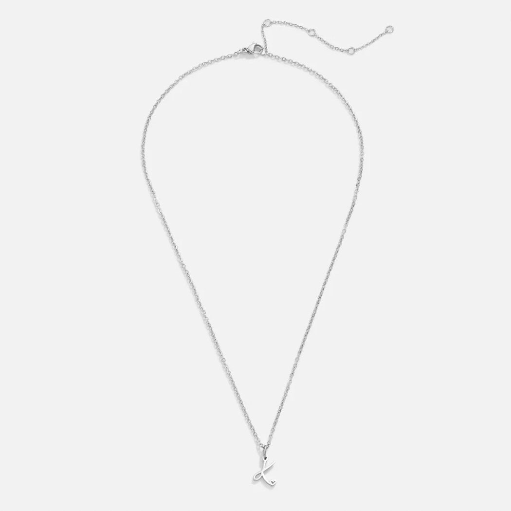Initial Heart Charm Silver-Tone Necklace