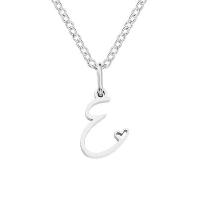 Initial Heart Charm Silver-Tone Necklace