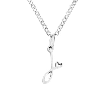 Initial Heart Charm Silver-Tone Necklace