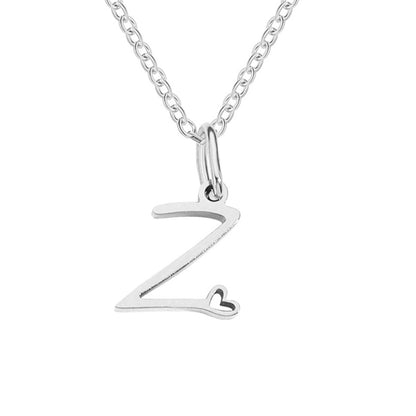 Initial Heart Charm Silver-Tone Necklace