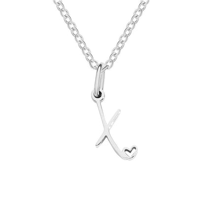 Initial Heart Charm Silver-Tone Necklace