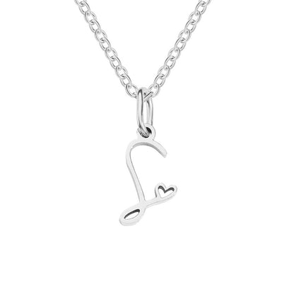 Initial Heart Charm Silver-Tone Necklace