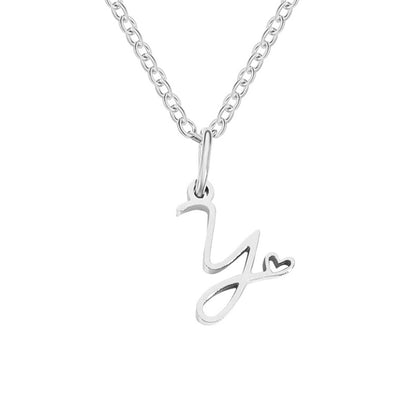 Initial Heart Charm Silver-Tone Necklace