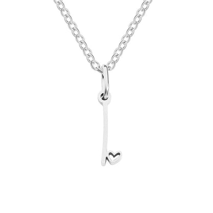 Initial Heart Charm Silver-Tone Necklace