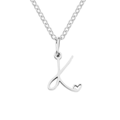 Initial Heart Charm Silver-Tone Necklace