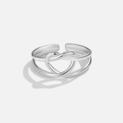 Knotted Ribbon Silver-Tone Everyday Ring