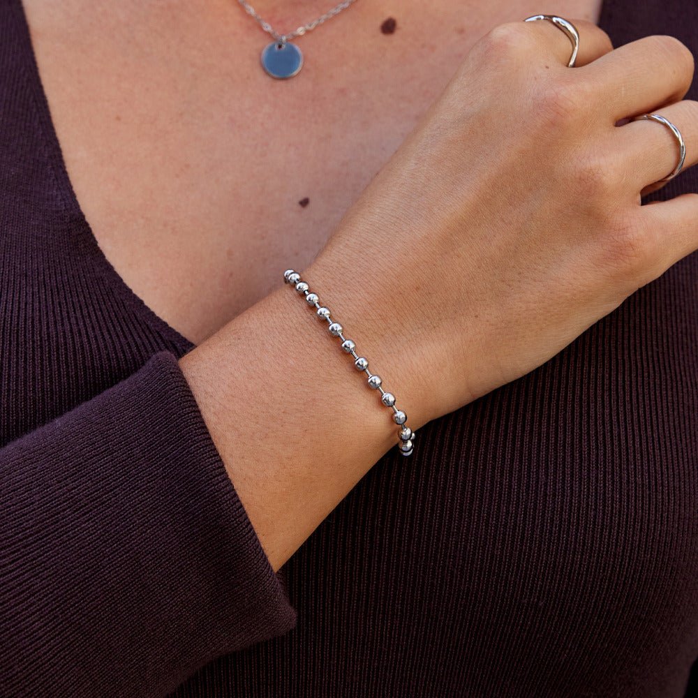 Lulu Smooth Bead Silver-Tone Bracelet