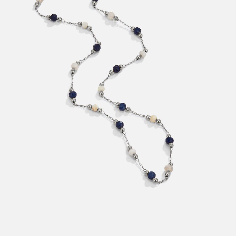 Lulu Midnight Bead Silver-Tone Necklace