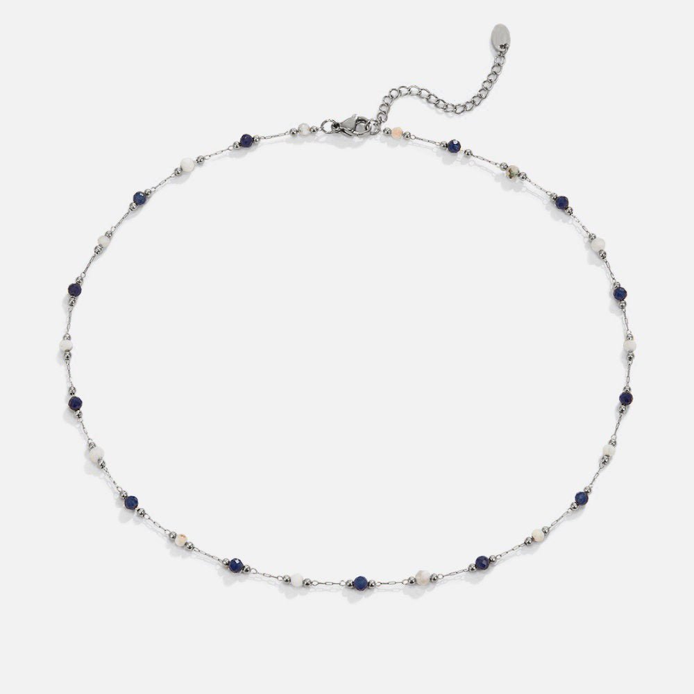 Lulu Midnight Bead Silver-Tone Necklace