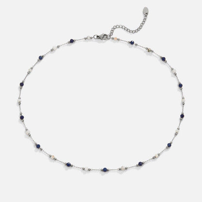 Lulu Midnight Bead Silver-Tone Necklace