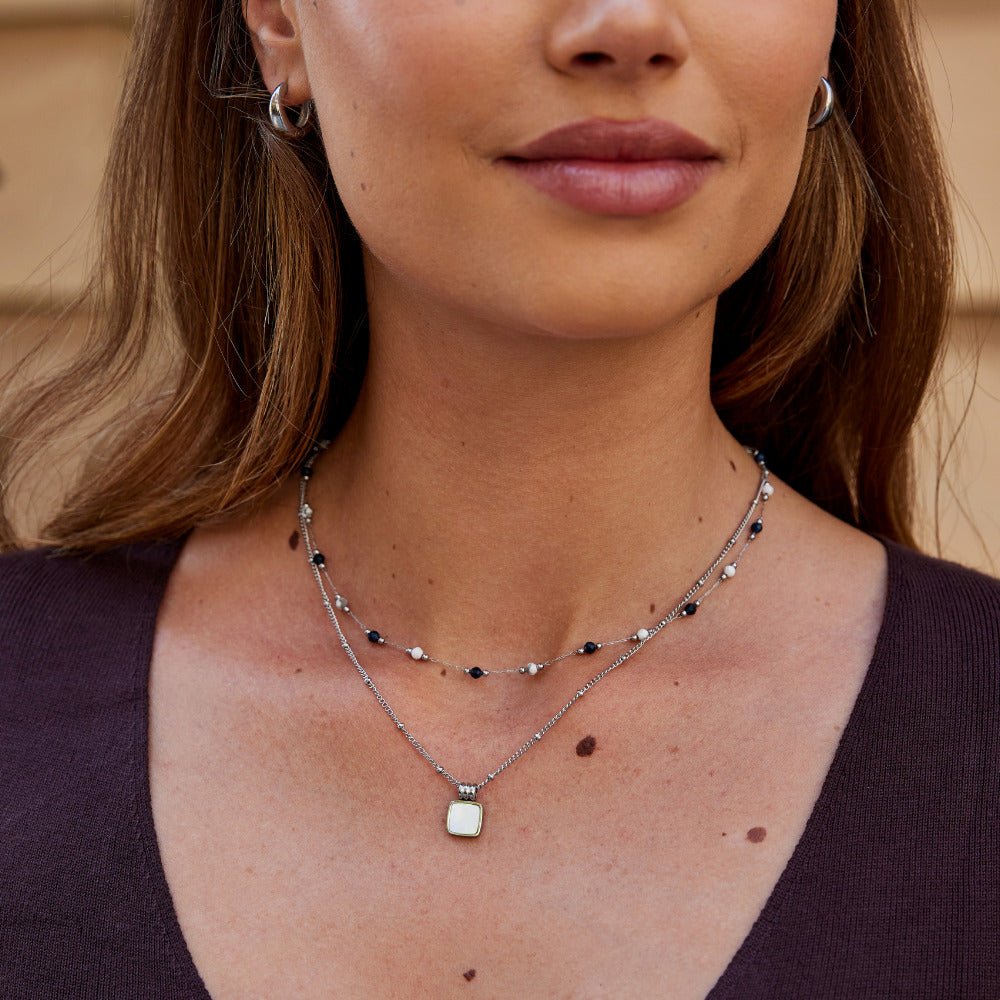 Lulu Midnight Bead Silver-Tone Necklace