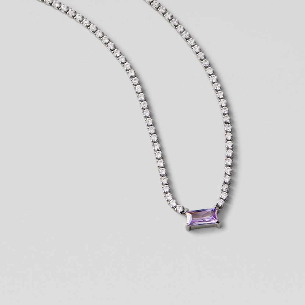 Silver-Tone Clustered Crystal Evening Necklace