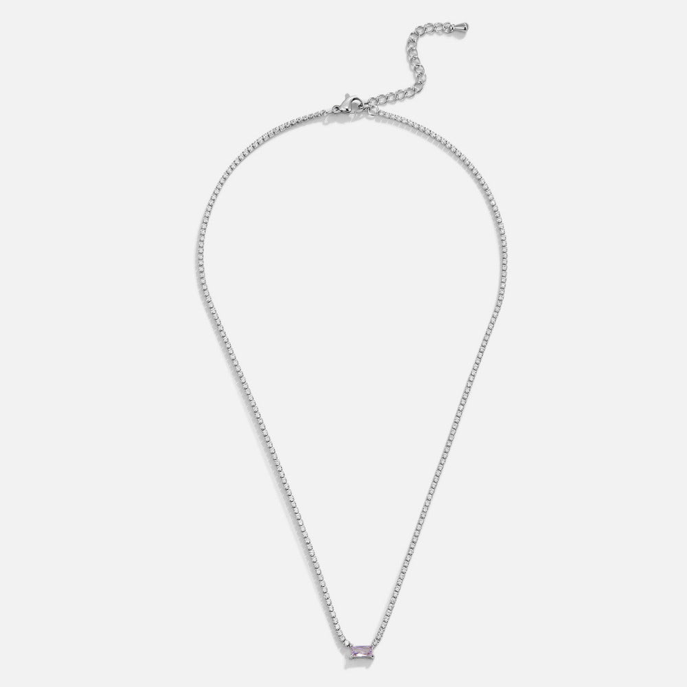 Silver-Tone Clustered Crystal Evening Necklace