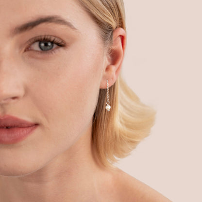 Maria Cool Silver-Tone Pearl Drop Earrings