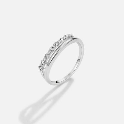 Marissa Clear Crystal Silver-Tone Layered Ring