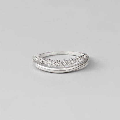 Marissa Clear Crystal Silver-Tone Layered Ring