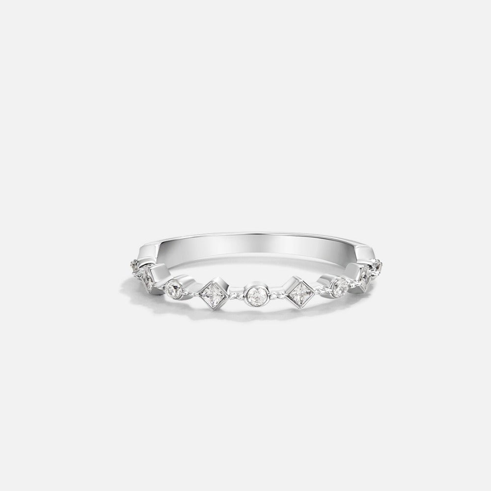 Milana Slim Silver-Tone Ring with Set Crystals