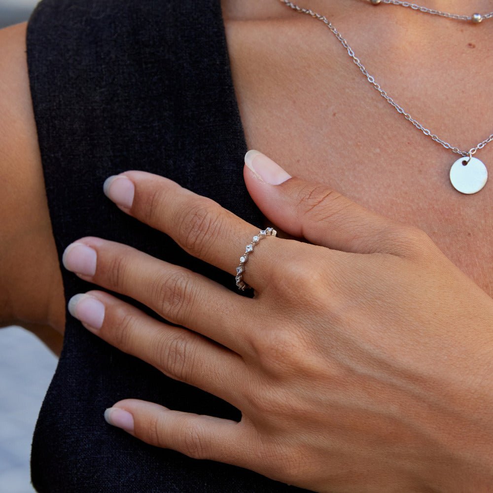 Milana Slim Silver-Tone Ring with Set Crystals