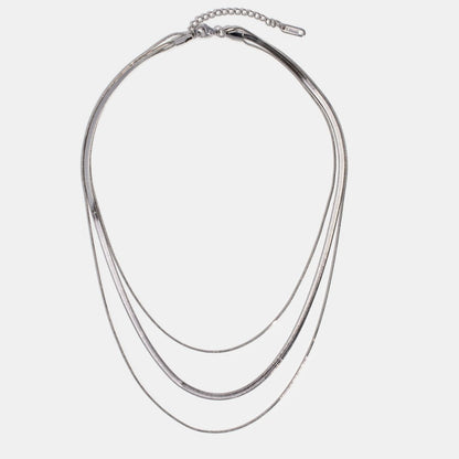 Fine Silver-Tone Triple Strand Necklace