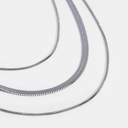 Fine Silver-Tone Triple Strand Necklace