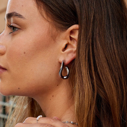 Fine Twisted Silver-Tone Everyday Hoop Earrings