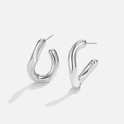 Fine Twisted Silver-Tone Everyday Hoop Earrings