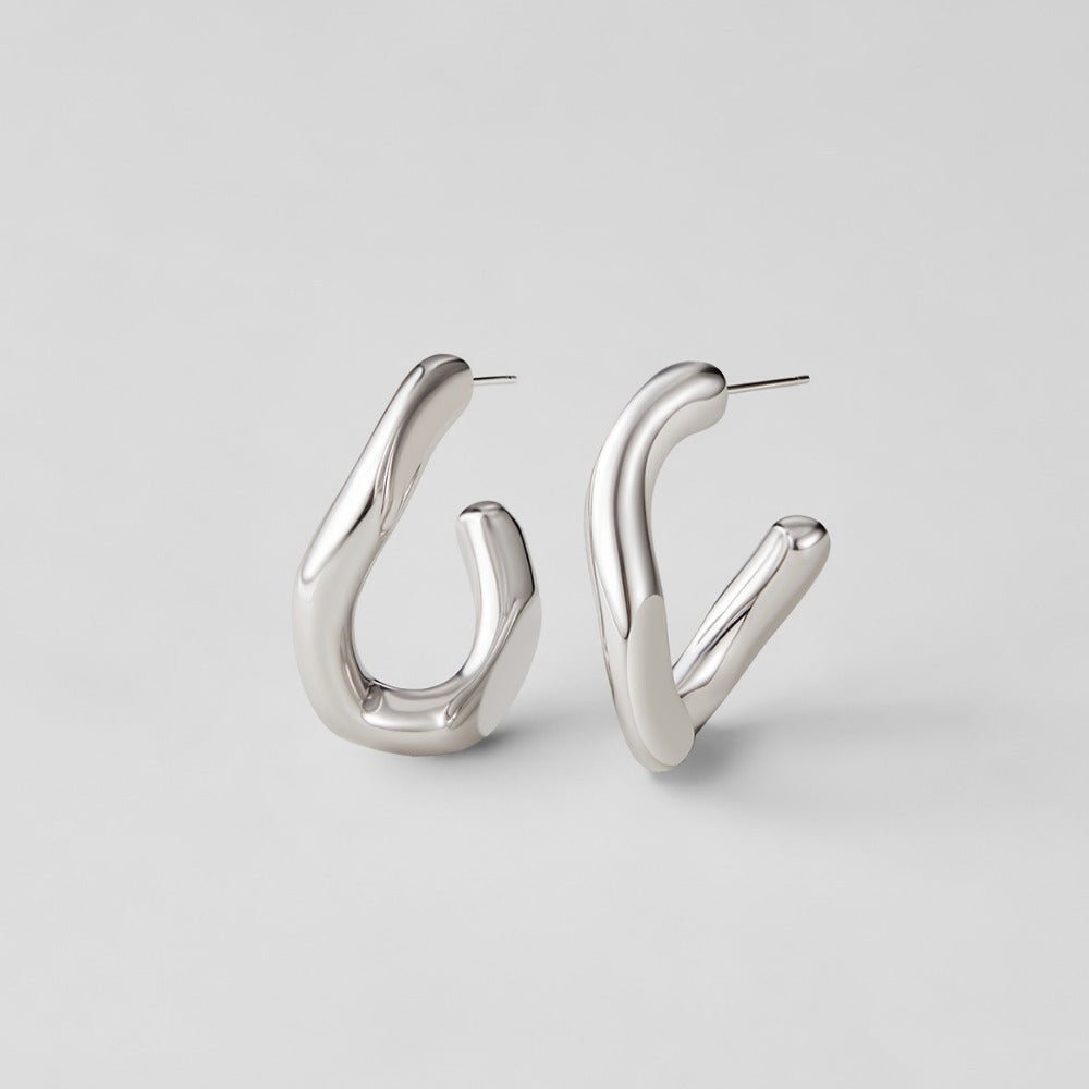 Fine Twisted Silver-Tone Everyday Hoop Earrings