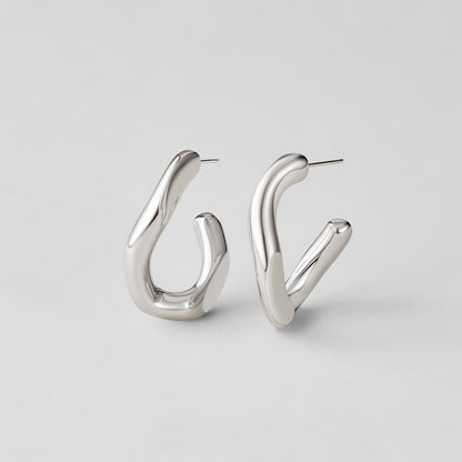 Fine Twisted Silver-Tone Everyday Hoop Earrings