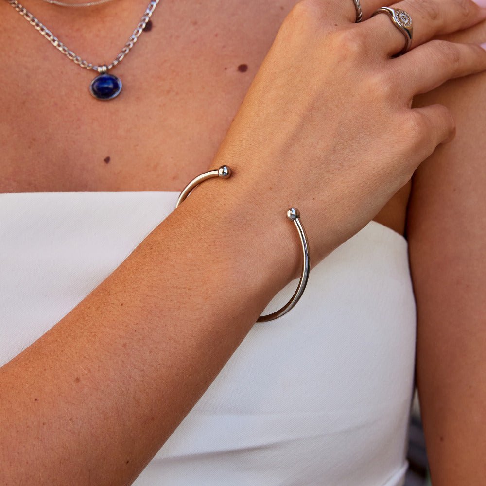 Penelope Polished Silver-Tone Bangle